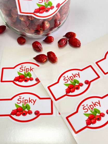etiketa na sušené šípky