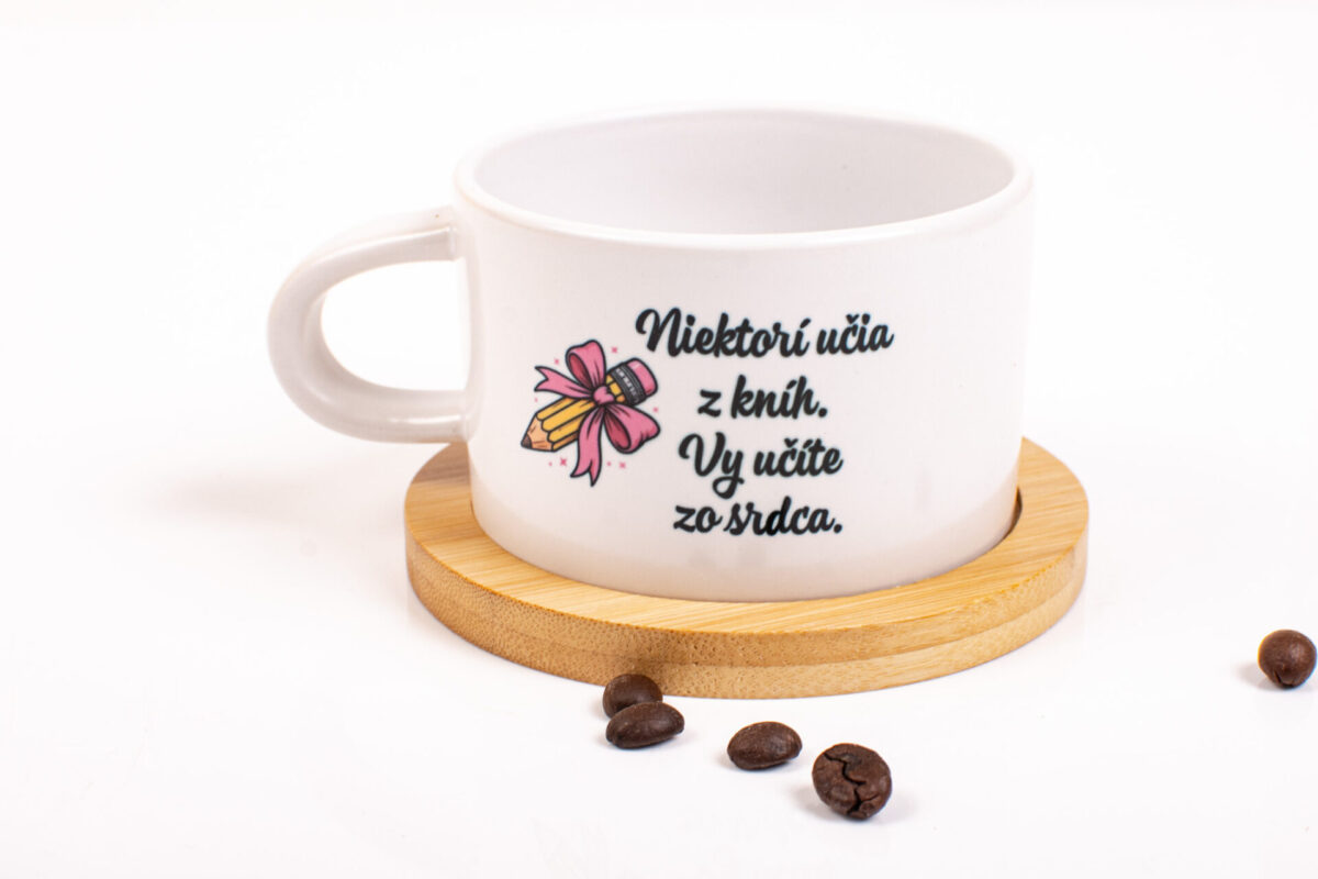 hrnček makrónka pre pani učiteľku